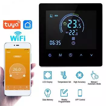 Умный термостат Tuya Wi-Fi для воды/отопления/газового котла, пульт дистанционного управления для Alexa
