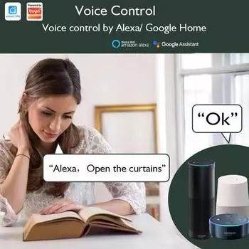 Умный Tuya Zigbe/Wifi электрический привод для штор с радиочастотным пультом дистанционного управления размером 22,5 см, управление через приложение Alexa, Google Assistant, SmartThings