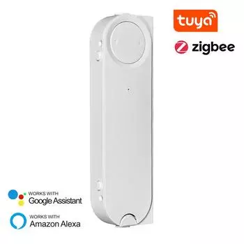 Умный Tuya Zigbee Электрический привод для штор и жалюзи Солнечная подзарядка Управление с помощью приложения Толкатель для раздвижных окон для Alexa Google Assistant белый