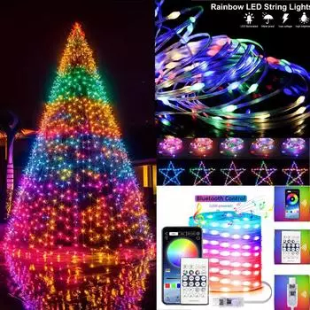 Умный USB Bluetooth App Control LED гирлянда водонепроницаемая наружная гирлянда для вечеринки, рождественской елки, свадебного декора 5m 50led
