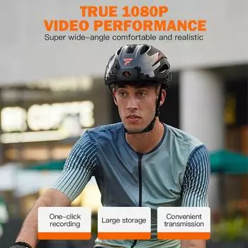 Умный велосипедный шлем с камерой 1080P, беспроводные защитные колпачки с Wi-Fi и задним фонарем белый
