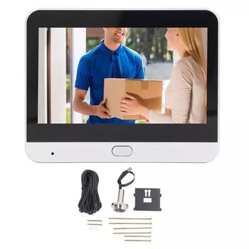 Умный видео дверной звонок 4,3 дюйма 1080P Беспроводной 2-сторонний домофон PIR Обнаружение движения Аккумуляторная дверь Wi-Fi