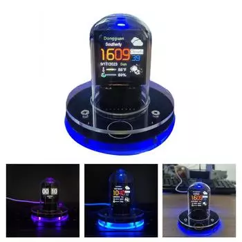 Умный WiFi сетевой Nixie Tube Автоматическое обновление цифровых настольных украшений Метеостанция Цифровые часы