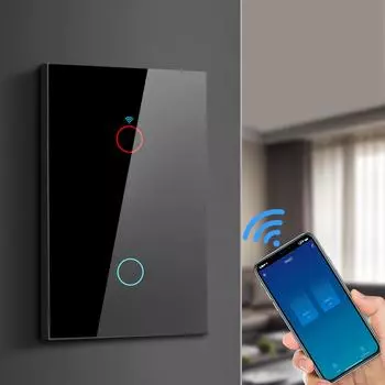 Умный WiFi светодиодный панельный выключатель света RF433 Smart Life Tuya App Control сенсорные настенные выключатели для Alexa Google Home AC110V-220V AC100V-240V
