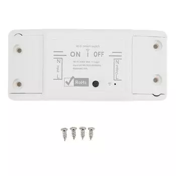 Умный WiFi-выключатель света, беспроводной релейный модуль, приложение, дистанционное управление, AC 90?250 В для легкого потолочного вентилятора