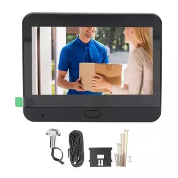 Умный визуальный дверной звонок 1080P 120 градусов 4,3-дюймовый цветной экран цифровая видеокамера беспроводной вид на дверь