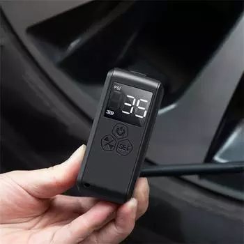 Умный воздушный насос, крошечный портативный беспроводной электрический воздушный насос со светодиодной подсветкой, высокое давление 150 фунтов на квадратный дюйм для автомобилей чёрный