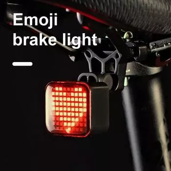 Умный задний фонарь для велосипеда, интеллектуальные выражения, водонепроницаемый, супер яркий, светодиодный предупредительный фонарь для ночной езды, дорожный горный велосипед, датчик тормоза, задний фонарь чёрный