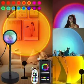Умный закатный светильник Tuya LED Night Ligh USB RGB Smart Life APP Удаленная проекция для украшения комнаты Фотофестиваль Рождение USB Plug