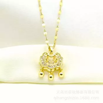 Умный замок безопасности ожерелье женский ретро этнический стиль темперамент слегка инкрустированный кулон цепочка на шею