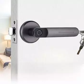 Умный замок с отпечатком пальца для внутренних деревянных дверей офисов, спален. Идеально подходит для трансграничной электронной коммерции. Идеально подходит для электронной безопасности дома. чёрный