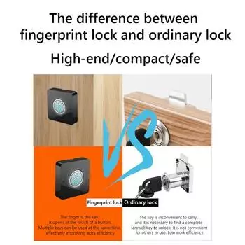 Умный замок с отпечатком пальца, противоугонный картотечный шкаф для ящика мебели QDE