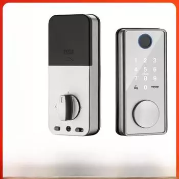 Умный замок с распознаванием отпечатков пальцев и автоматической блокировкой, соответствующий американскому стандарту. Возможность доступа по считыванию карты и ввода пароля склада. DS01-Fingerprint-Password-IC Card-Key серебряный