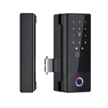 Умный замок Стеклянный дверной замок WiFi Дистанционная разблокировка TY APP Отпечаток пальца Пароль IC карта Механический ключ чёрный