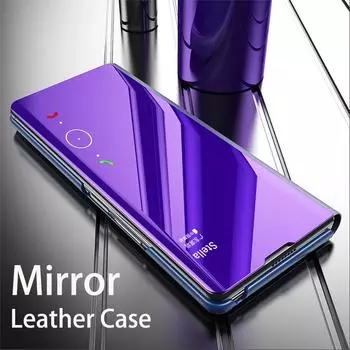 Умный зеркальный противоударный чехол для телефона для Samsung Huawei Honor Xiaomi Redmi iPhone OnePlus Магнитный флип-чехол из искусственной кожи Samsung S8 розового золота