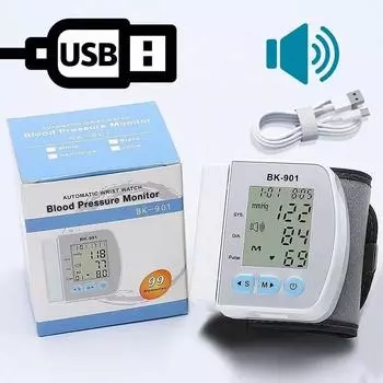 Умный ЖК-экран на запястье с тонометром с английским голосом, цифровой автоматический измеритель сердечного ритма, тонометр для дома, тензиометр для здоровья