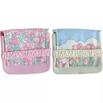 Umora гигиенические принадлежности салфетка сумка симпатичная резинка стиль салфетка мини кошелек этикетка сумка санитарная 2 шт женский (Тюльпан) тюльпан