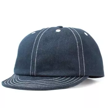 Umpire Cap Short Brim Denim Ball Cap All Seasons Free Size Big Size Number [Basic Quench] Women s Men s (JP, Size, 62.0 cm, 64.0 cm, Indigo)