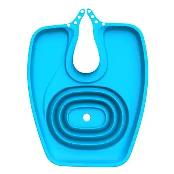 Умывальник для волос, складные подносы для шампуня с трубками-затычками для ушей, мобильный умывальник для волос, без разливов синий