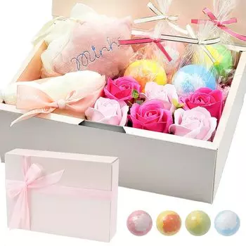 Un Bath Salts Подарочный набор Цветочная ванна Подарочная коробка Подарок на день рождения, свадьбу Подарок на тепло и релаксацию Мыло Mini Rose Flower Женский день Юбилей Шестидесятилетие
