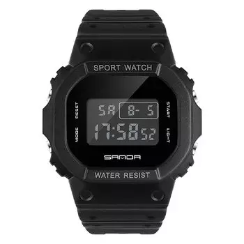 un bel tocco Digital Watch Men s Women s Unisex Alarm Stopwatch Function LED Backlight 8 Colors (New Black)