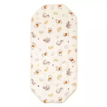 un doudou warm cot cover 60 x 130cm flannel disney pooh & friends soft to the touch mesh with elastic corners nz3230-g