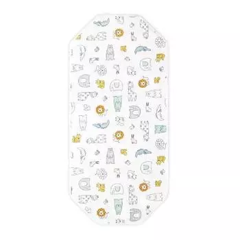 un doudou waterproof cot cover, 60 x 130cm, scandinavian animal, organic cotton, 100% cotton, pile fabric, water absorbent, waterproof back, comes wit