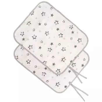 un doudou Waterproof Diaper Changing Sheet, Set of 2, 45 x 58 cm, Water Absorbent, Organic Cotton, Pile Fabric, 100% Cotton, Monochrome Star 3170-A