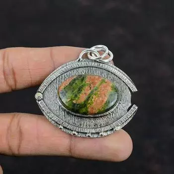 Unakite Pendant Handmade Pendant Natural Gemstone Jewelry 925 Sterling Silver Pendant Decent Unakite Jewelry Gifts For Him Statement Pendant