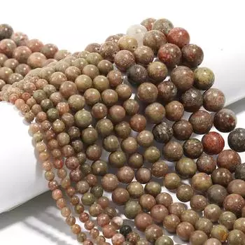 Унакитовый камень, круглые каменные бусины, 15 дюймов, подвески для изготовления ювелирных изделий, 4, 6, 8, 10, 12 мм, модные аксессуары, сделай сам Dia 4mm