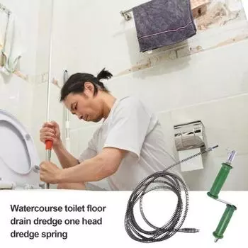 Unblock Spring Sewer Cleaning Brushes High Strength Spring Steel Dredge Spring Bead Chain Design 1M A