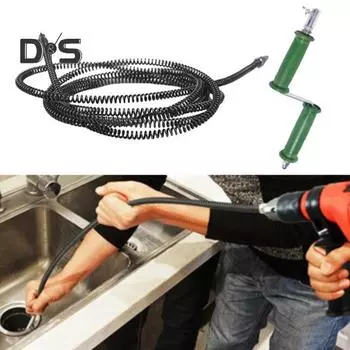 Unblock Spring Щетки для очистки канализации Высокопрочная пружинная стальная драга Пружинная цепь с шариками Дизайн Щетка для очистки канализации 1M A
