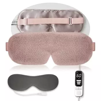 uncn Симпатичная USB электрическая нагревательная маска для глаз с регулируемой температурой и чехлом для бизнеса, простая в управлении, удобная и регулируемая, хороший таймер, моющаяся, розовый