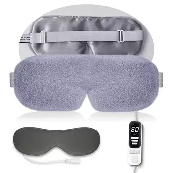 uncn Симпатичная USB электрическая нагревательная маска для глаз с регулируемой температурой и таймером, чехол можно стирать для сна, путешествий, деловых поездок, сна, легко держать в руке, легкий синий