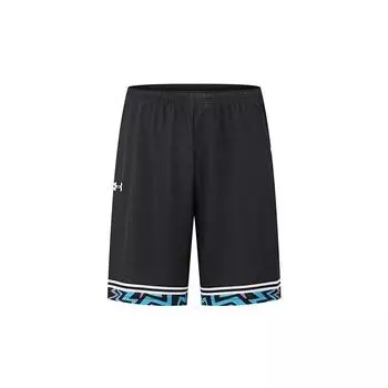 Under Armour эластичный пояс средней посадки полосатые спортивные шорты мужские шорты черные 24500211-001 S