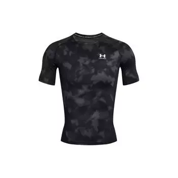 Under Armour All Over Print Crew Neck Pullover Short Sleeve T-Shirt Men Tops Black 1383321-001 XXL