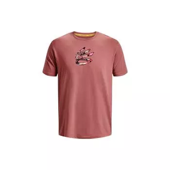 Under Armour Футболка с коротким рукавом и круглым вырезом с принтом американского ретро-логотипа, мужская, красная 1376806-604 L