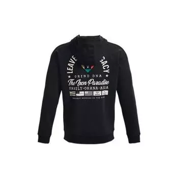 Under Armour American Style Hoodie With Letter Print And Zippered Hooded Long Sleeve Sweatshirt Men hoodies Black 1377436-001 L