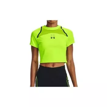 Under Armour Anywhere Круглый вырез Пуловер Спортивная футболка с коротким рукавом Женские топы Зеленый 1376816-369 L