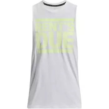 Under Armour Аренда с учетом буквенного принта свободный крой круглый вырез майка мужские топы белые 1373756-100 L
