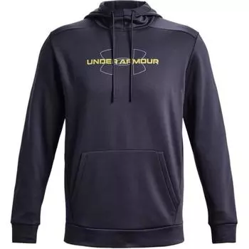 Under Armour Armour Fleece Logo Print Pullover Hoodie Men Hoodies Gray 1373356-558 XL
