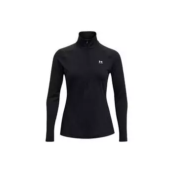 Under Armour Authentics ColdGear® принтованная спортивная футболка с полумолнией и воротником-стойкой, длинным рукавом, женские топы, черный цвет 1368699-001 M