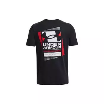 Under Armour Back Письмо с логотипом и круглым вырезом Спортивная футболка с короткими рукавами Мужские топы Черные 1370529-002 L