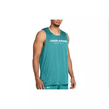 Under Armour Baseline Letter Print Дышащий Мягкий Круглый Вырез Без Рукавов Жилет Мужской Топ Изумрудный 1386059-464 XL