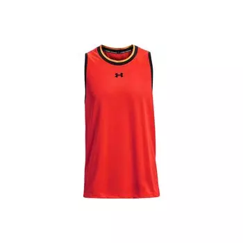Under Armour Baseline Replica Color Block Logo Print Дышащий круглый вырез без рукавов баскетбольный жилет мужские топы Bolt-Red 1370238-810 L