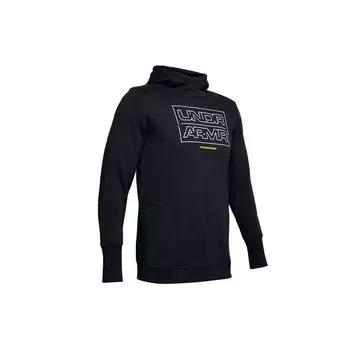 Under Armour Баскетбольная толстовка Baseline Fleece с капюшоном и логотипом, мужская толстовка, черная 1343007-002 M