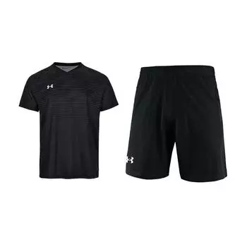 Under Armour Бег Фитнес Однотонный Комплект из 2 предметов: Универсальная влагоотводящая футболка с коротким рукавом и шорты, Повседневная спортивная одежда 25500519-001+22500214-001 M