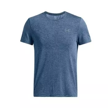 Under Armour Бесшовная футболка с логотипом в стиле колор-блок, удобная, в морском стиле, с коротким рукавом, мужская, синяя 1375692-465 M