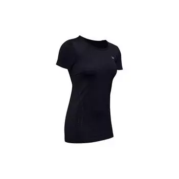 Under Armour Бесшовная тренировочная спортивная футболка женская черная 1351604-001 S