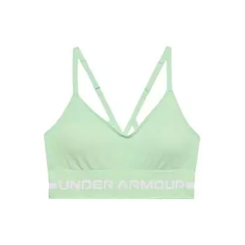 Under Armour Бесшовный длинный спортивный бюстгальтер с принтом букв низкой интенсивности, женское нижнее белье, вода-пена-зеленый 1357719-335 XS